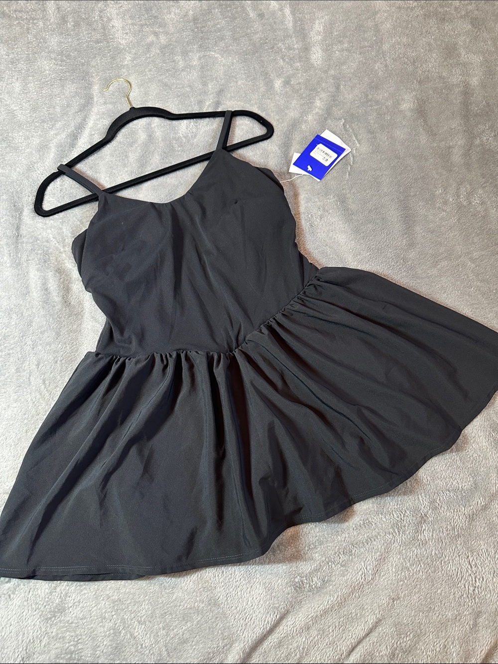 NWT JoyLab Black Mini Dress w/Spaghetti Straps built in shorts Sz M 🖤👗🖤